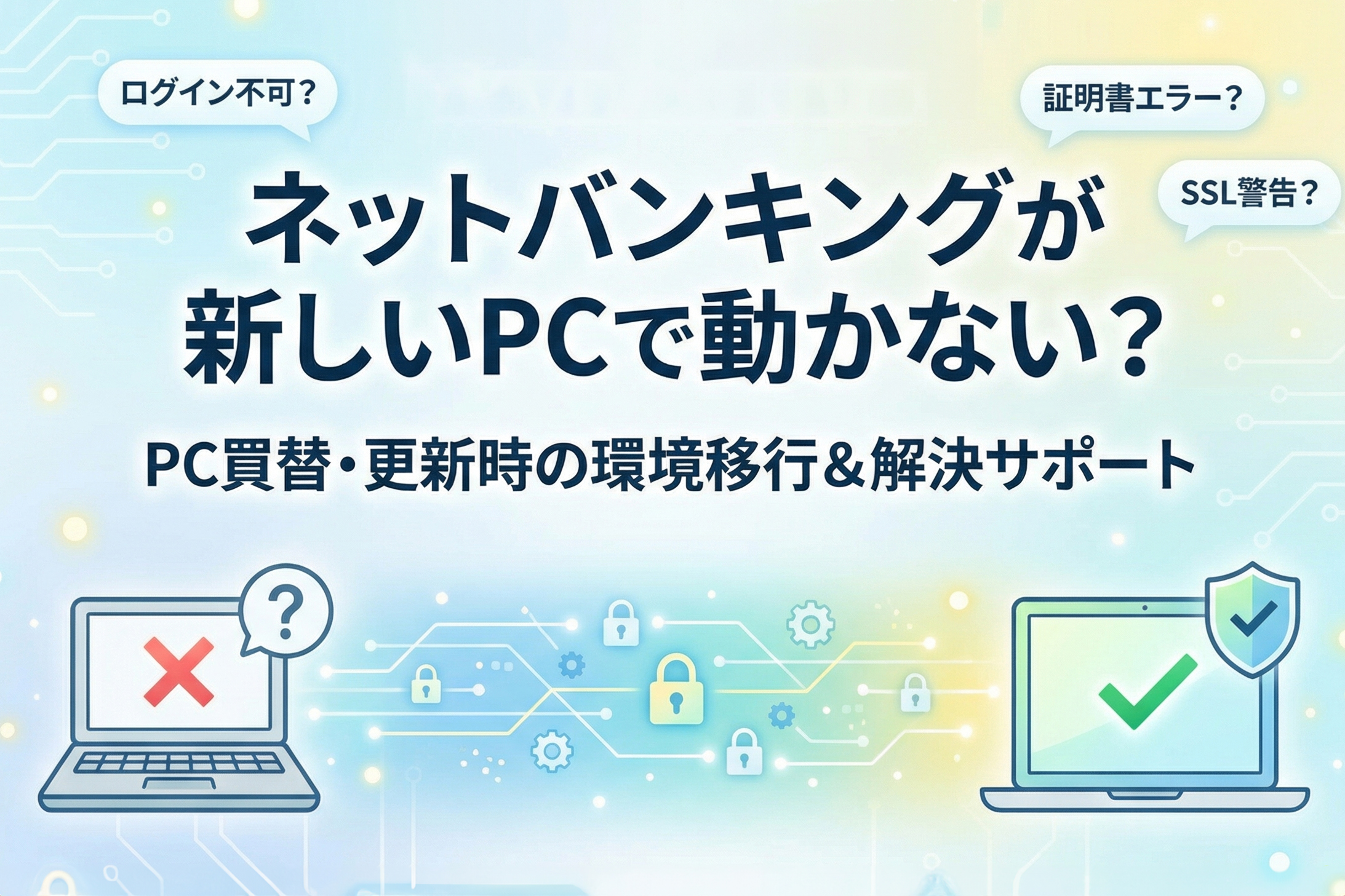 ネットバンキングが新しいPCでうまく動かない？ 環境移行のサポート