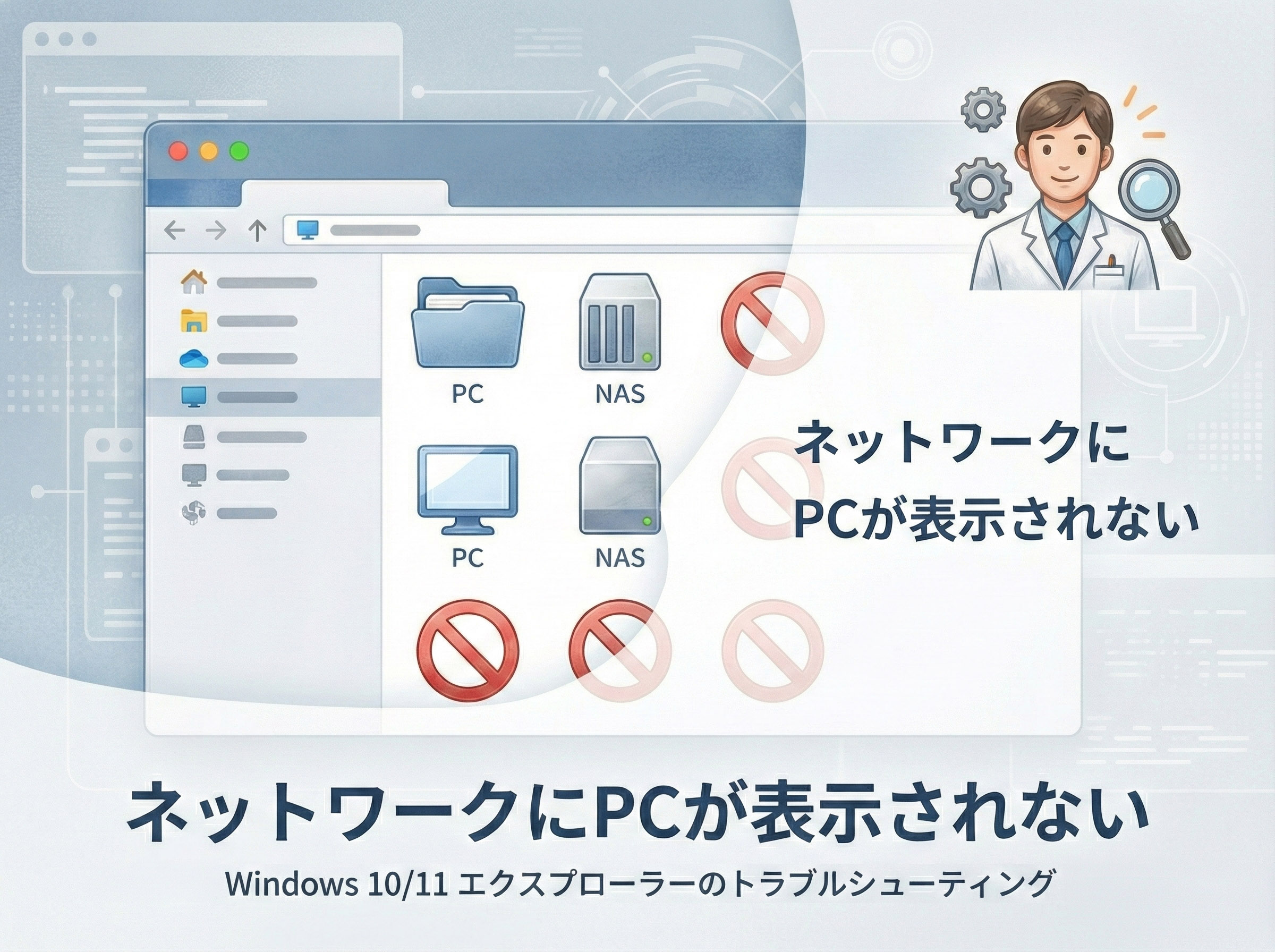 エクスプローラーの「ネットワーク」にPCやNASが表示されない(Windows 10/11)