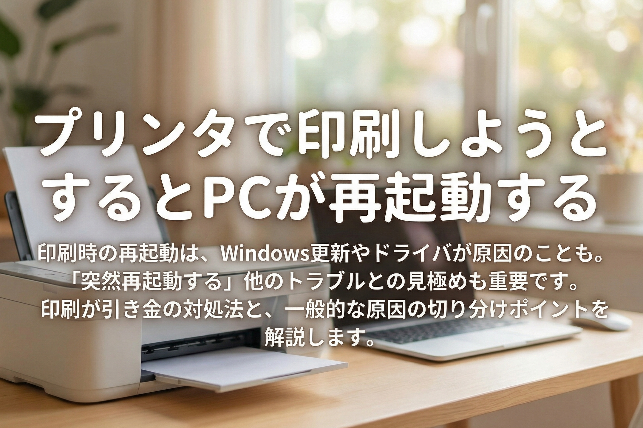 プリンタで印刷しようとするとPCが再起動する 「突然再起動する」よくある原因と確認ポイント