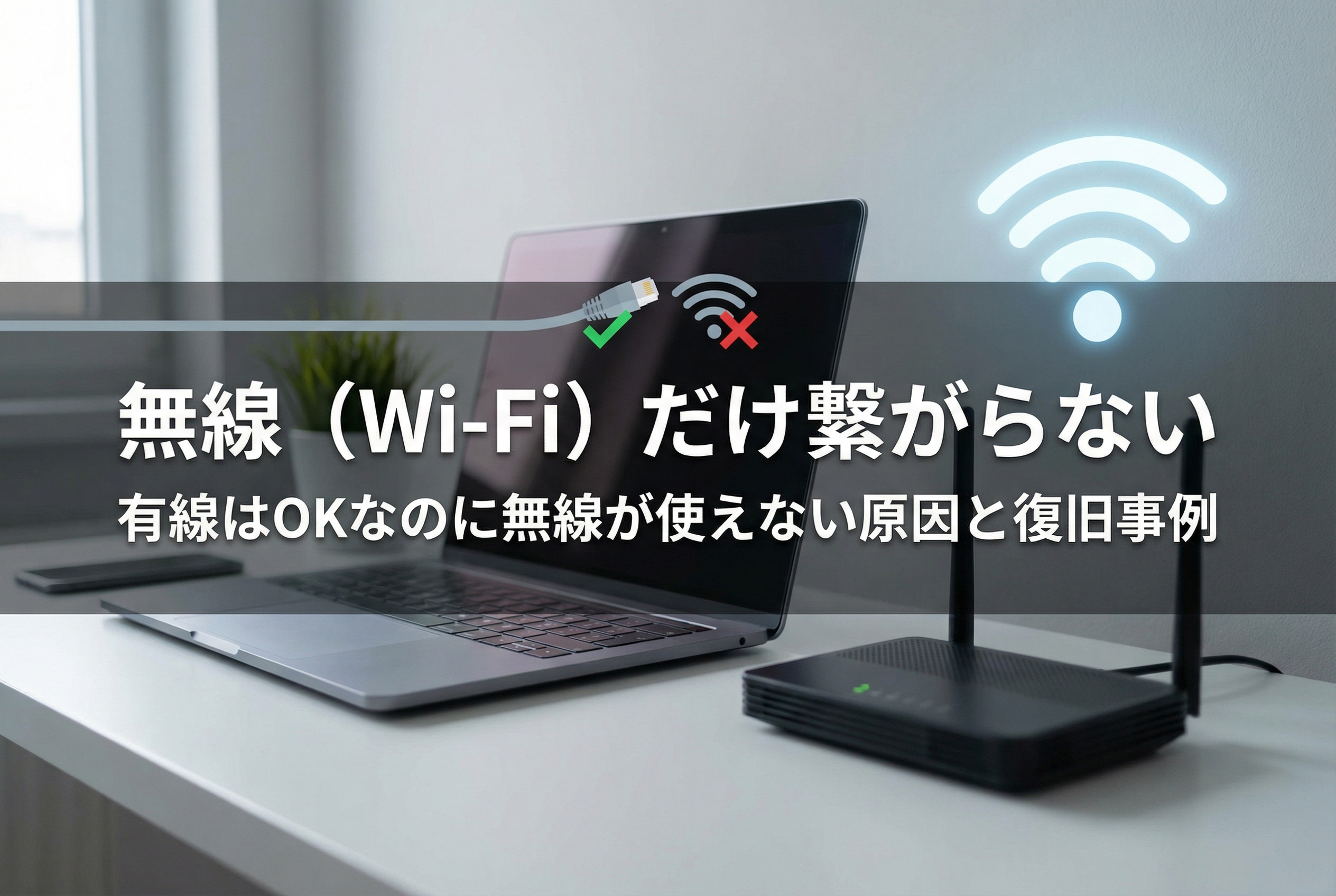 無線(Wi-Fi)だけ繋がらない|有線はOKなのに無線が使えない原因と復旧事例