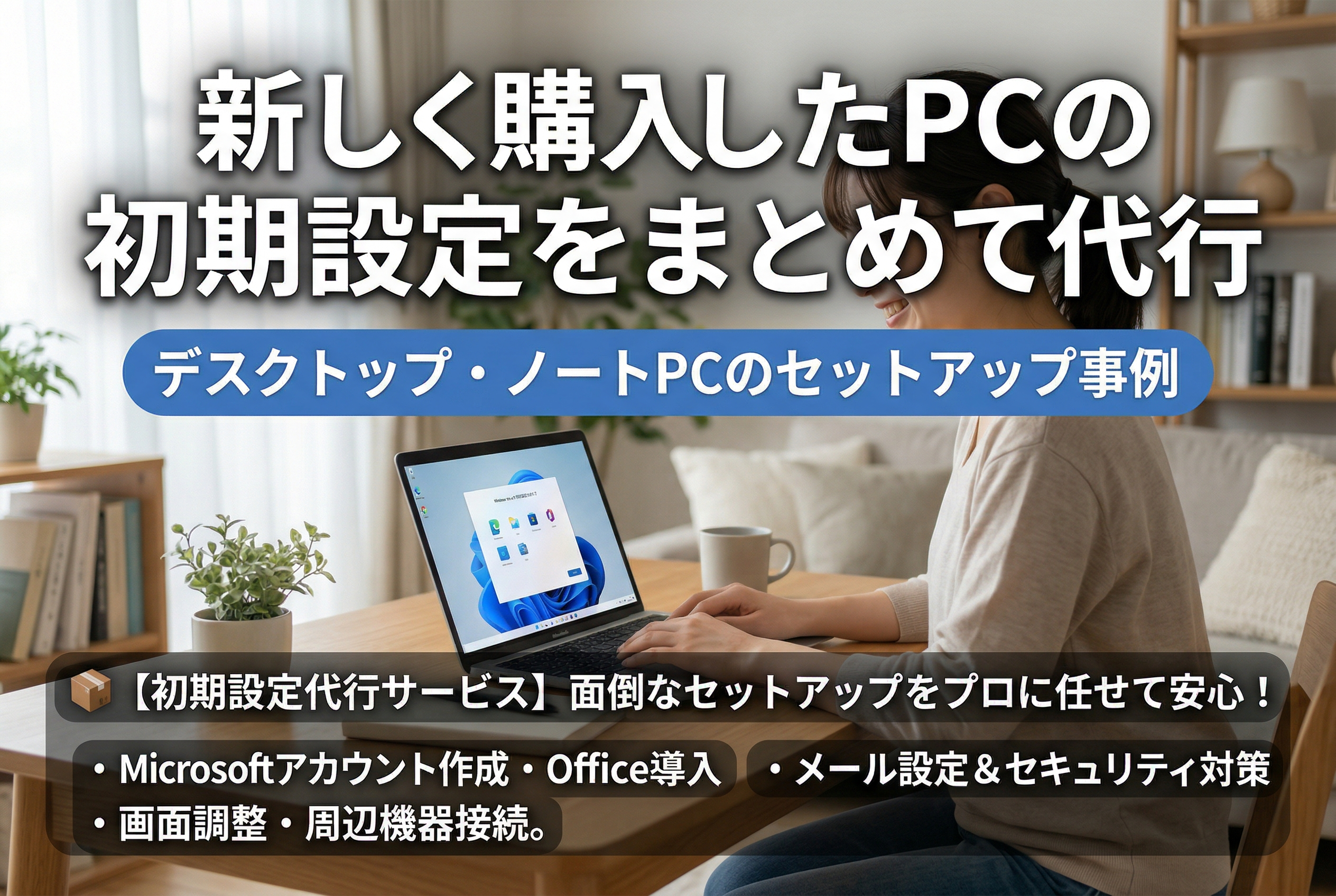 新しく購入したPCの初期設定をまとめて代行