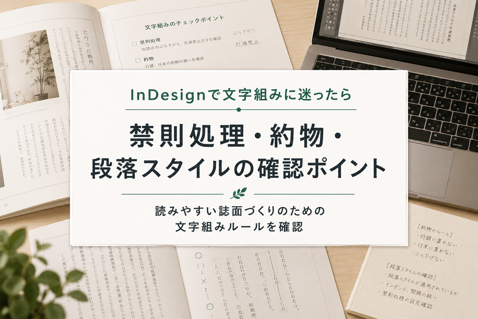InDesignで文字組みに迷ったら|禁則処理・約物・段落スタイルの確認ポイント