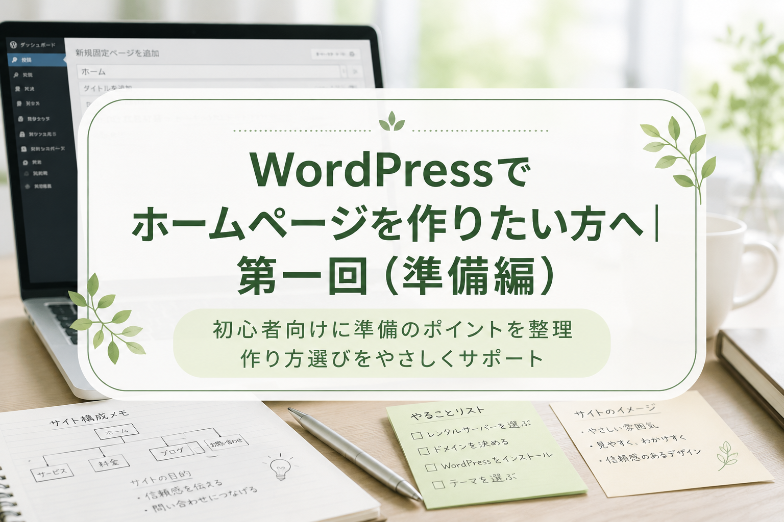 WordPressでホームページを作りたい方へ｜第一回（準備編）