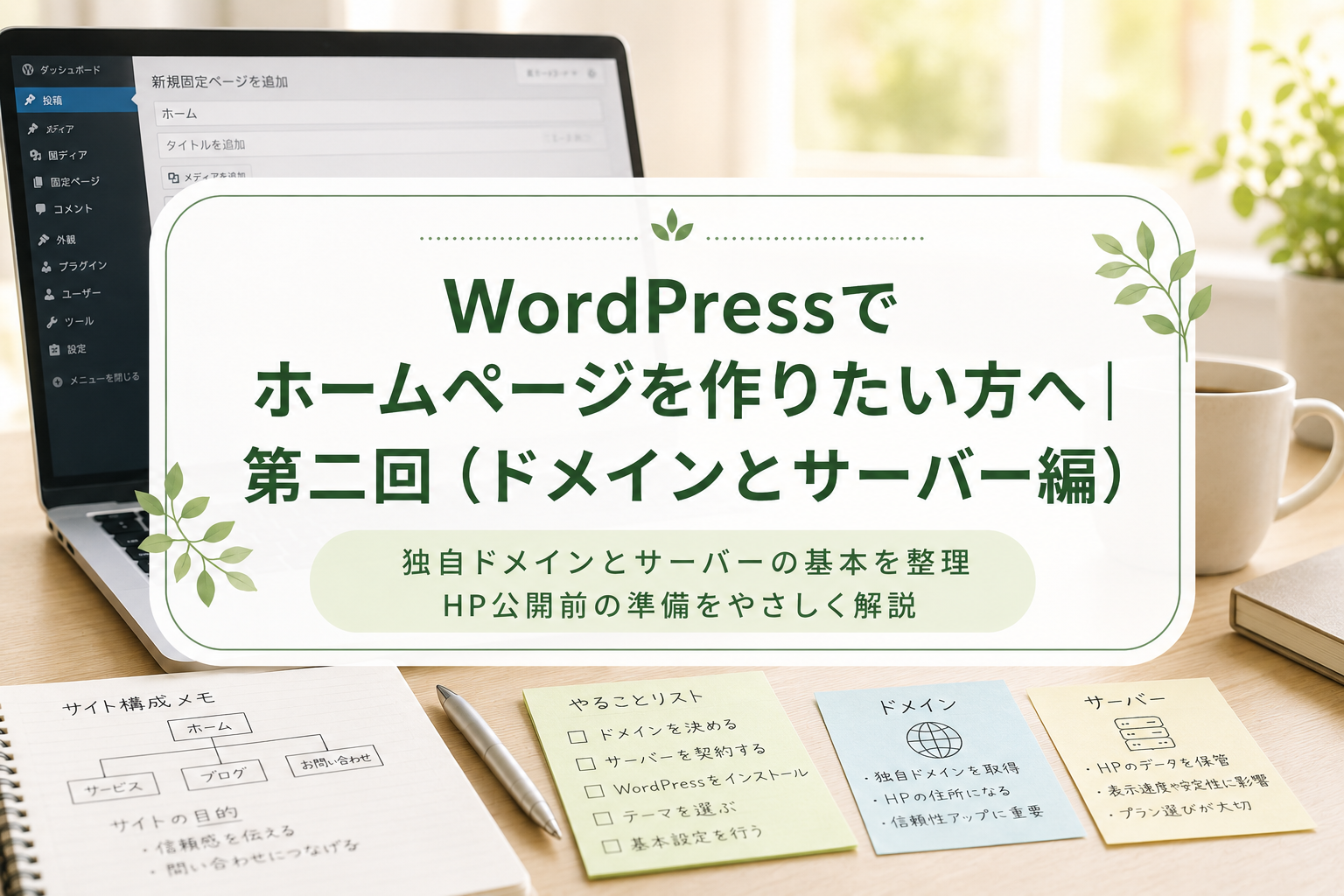WordPressでホームページを作りたい方へ|第二回(ドメインとサーバー編)