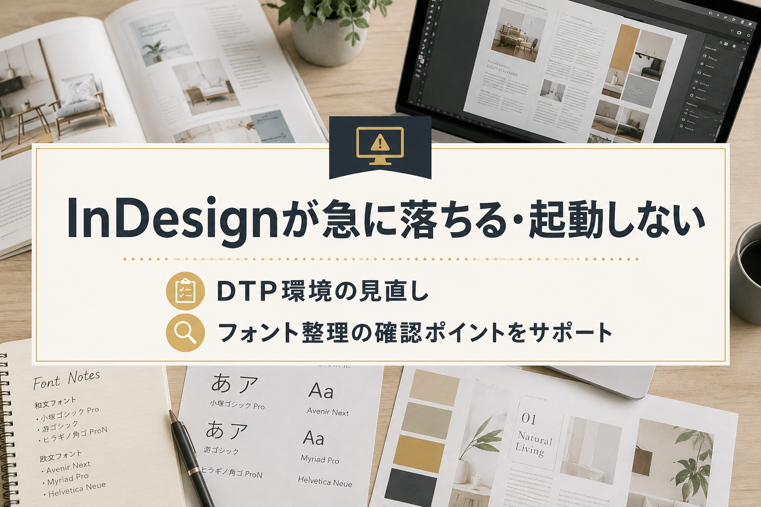 InDesignが急に落ちる・起動しない｜DTP環境の見直しとフォント整理サポート