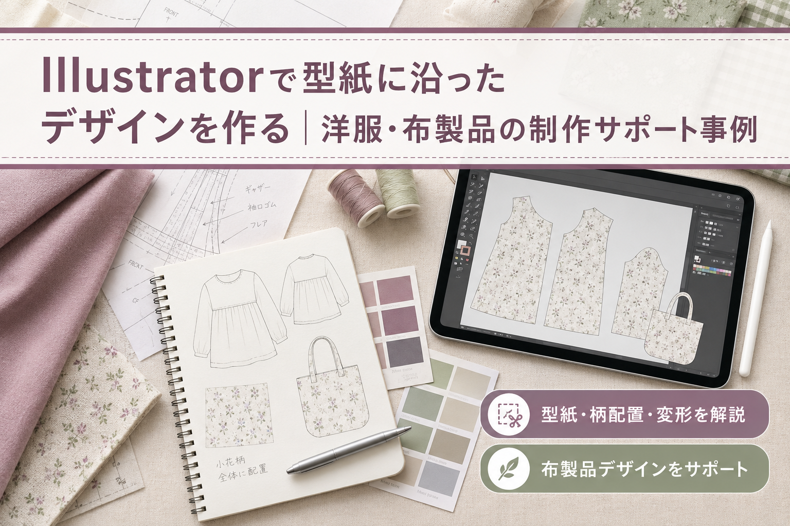 Illustratorで型紙に沿ったデザインを作る｜洋服・布製品の制作サポート事例