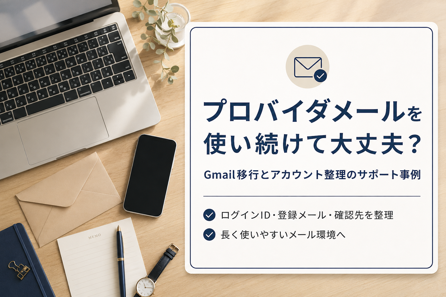 プロバイダメールを使い続けて大丈夫？｜Gmail移行とアカウント整理のサポート事例