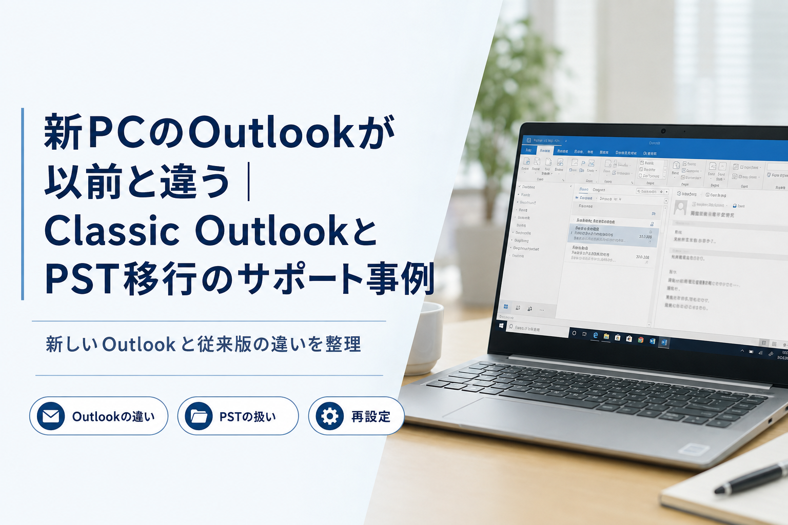 新PCのOutlookが以前と違う｜Classic OutlookとPST移行のサポート事例