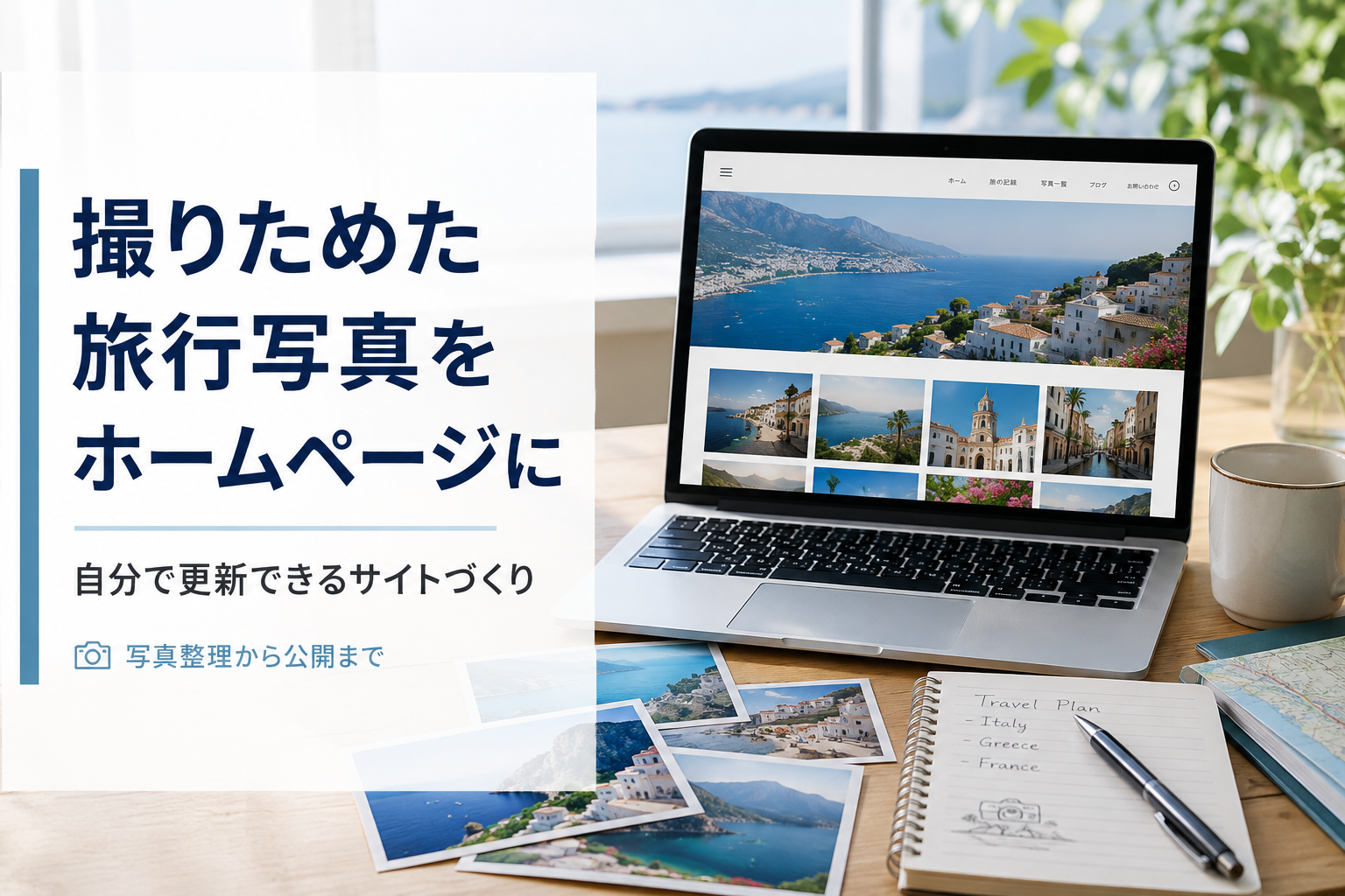 撮りためた旅行写真をホームページに｜自分で更新できるサイトづくり