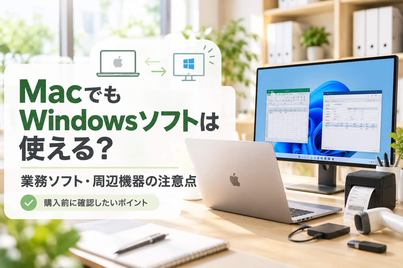 MacでもWindowsソフトは使える？｜業務ソフト・周辺機器の注意点