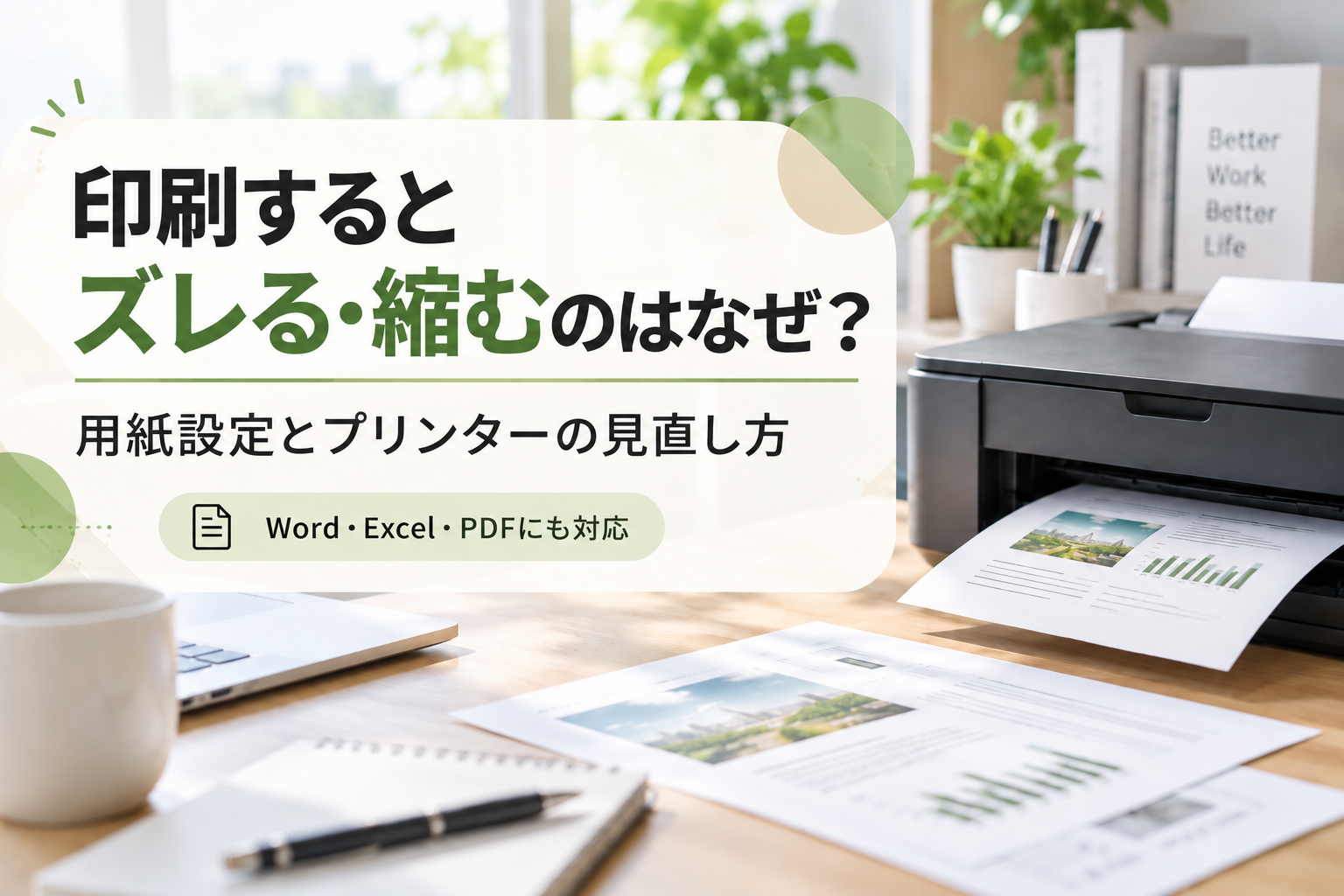 印刷するとズレる・縮むのはなぜ？｜用紙設定とプリンターの見直し方